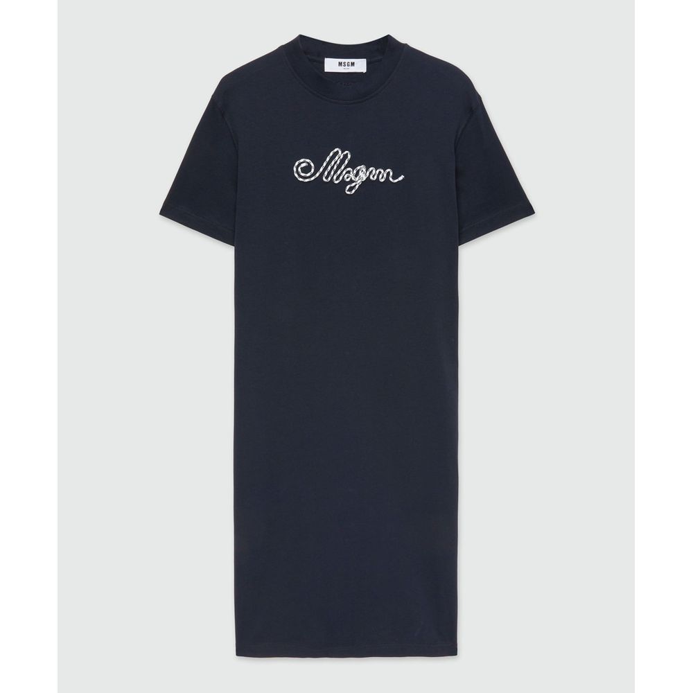 MSGM Blue Cotton Casual Dress