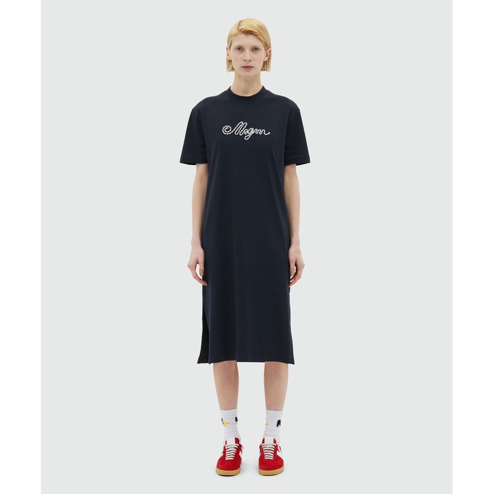 MSGM Blue Cotton Casual Dress