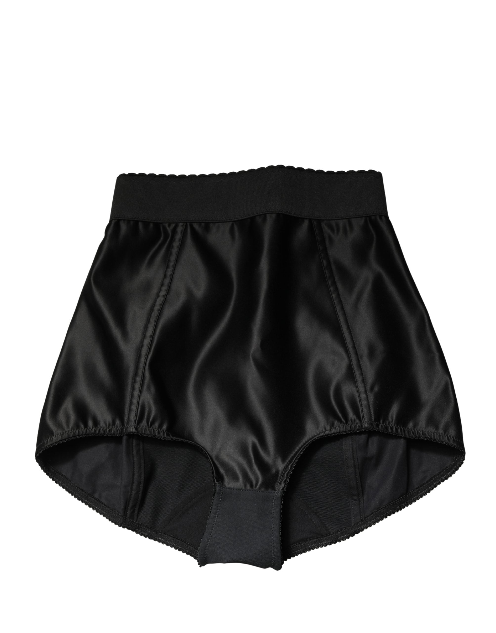 Dolce & Gabbana Black Silk Blend High Waist Girdle Panty Underwear