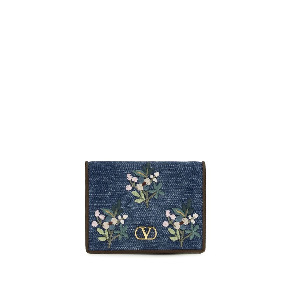 Valentino Garavani Blue Cotton Wallet