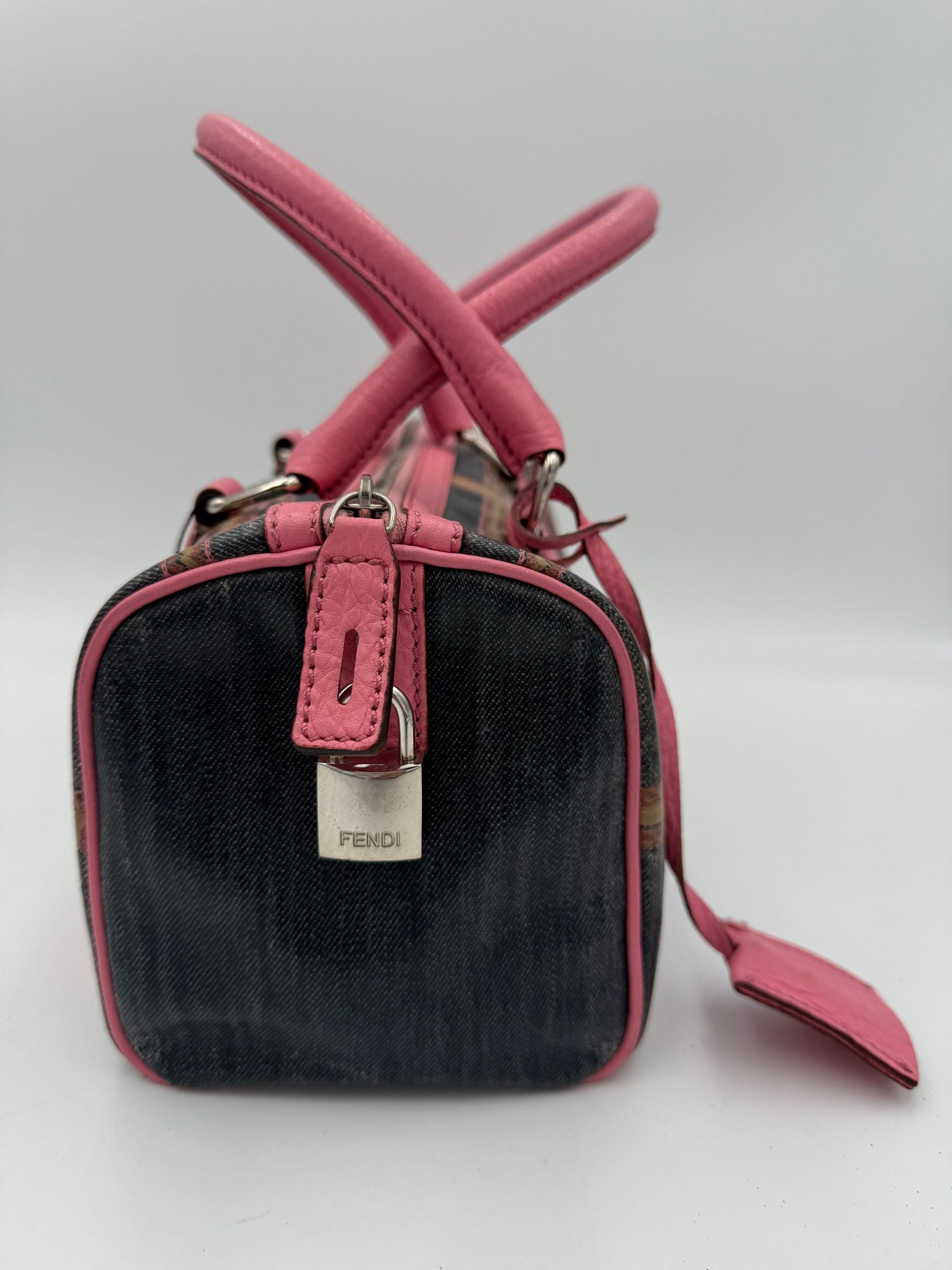 Fendi FENDI Bauletto Canvas Selleria Handbag