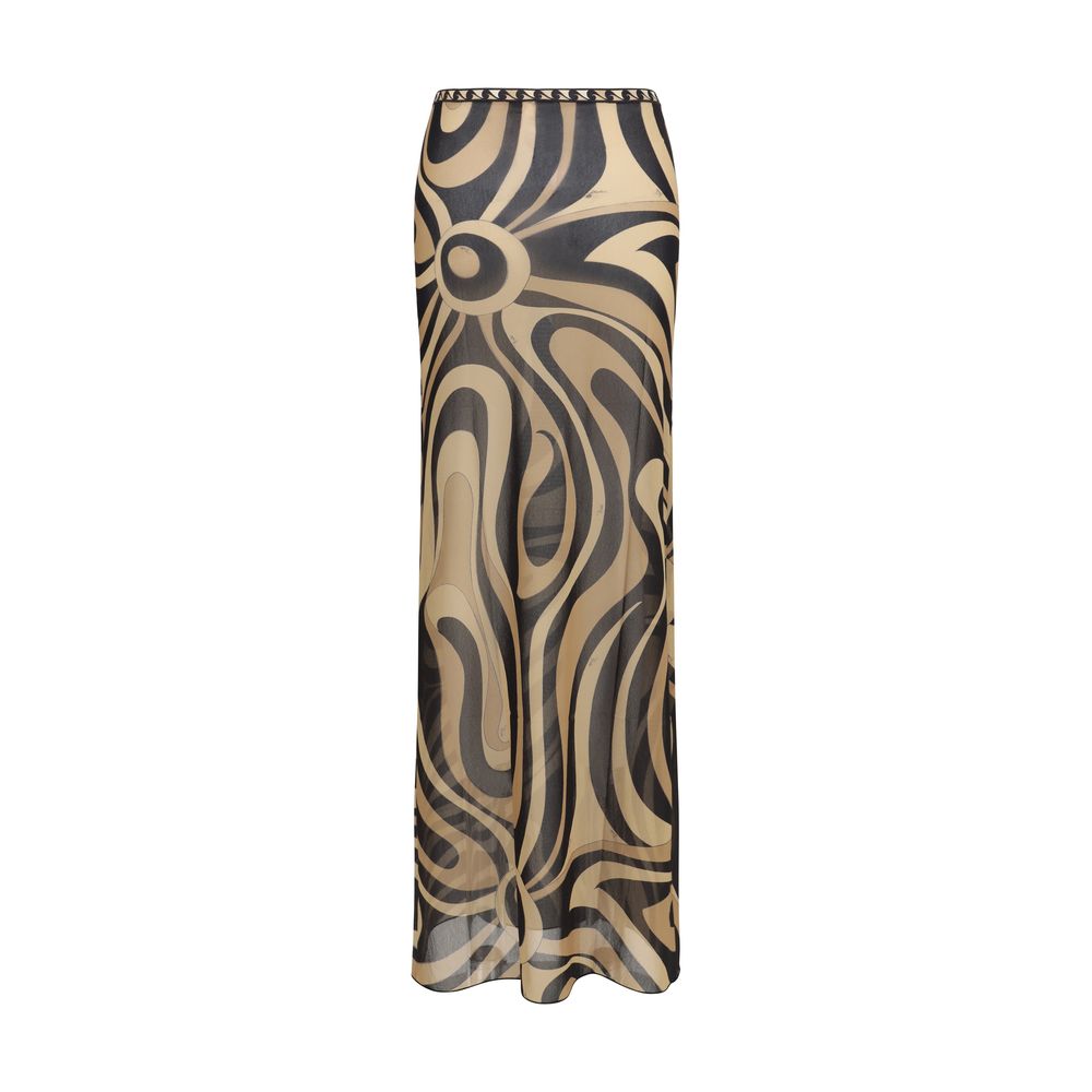 Emilio Pucci Beige Polyamide Long Skirt