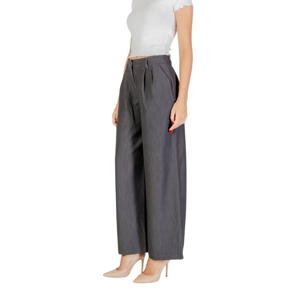 Only Gray Polyester Casual Pants