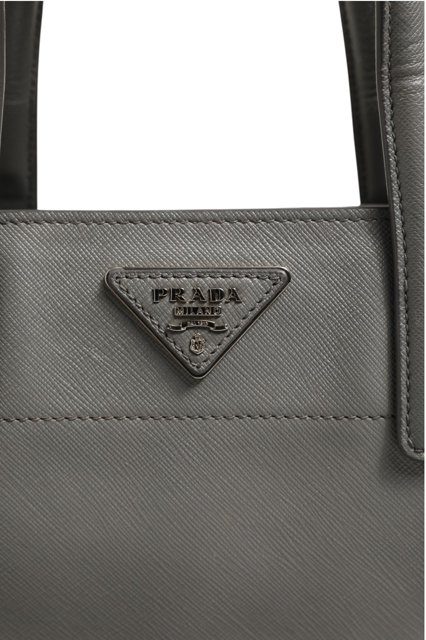 Prada Gray Saffiano Leather Tote