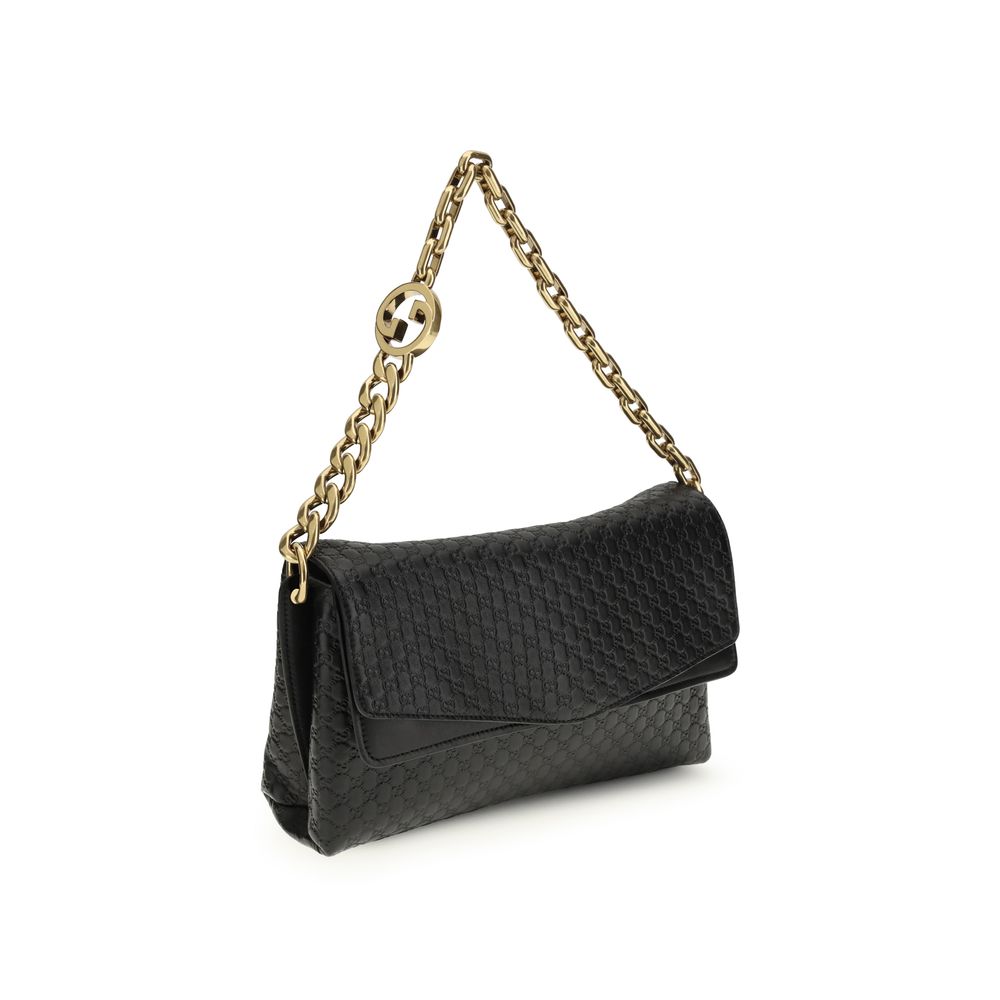 Gucci Black Calf Leather Bos Taurus Shoulder Bag