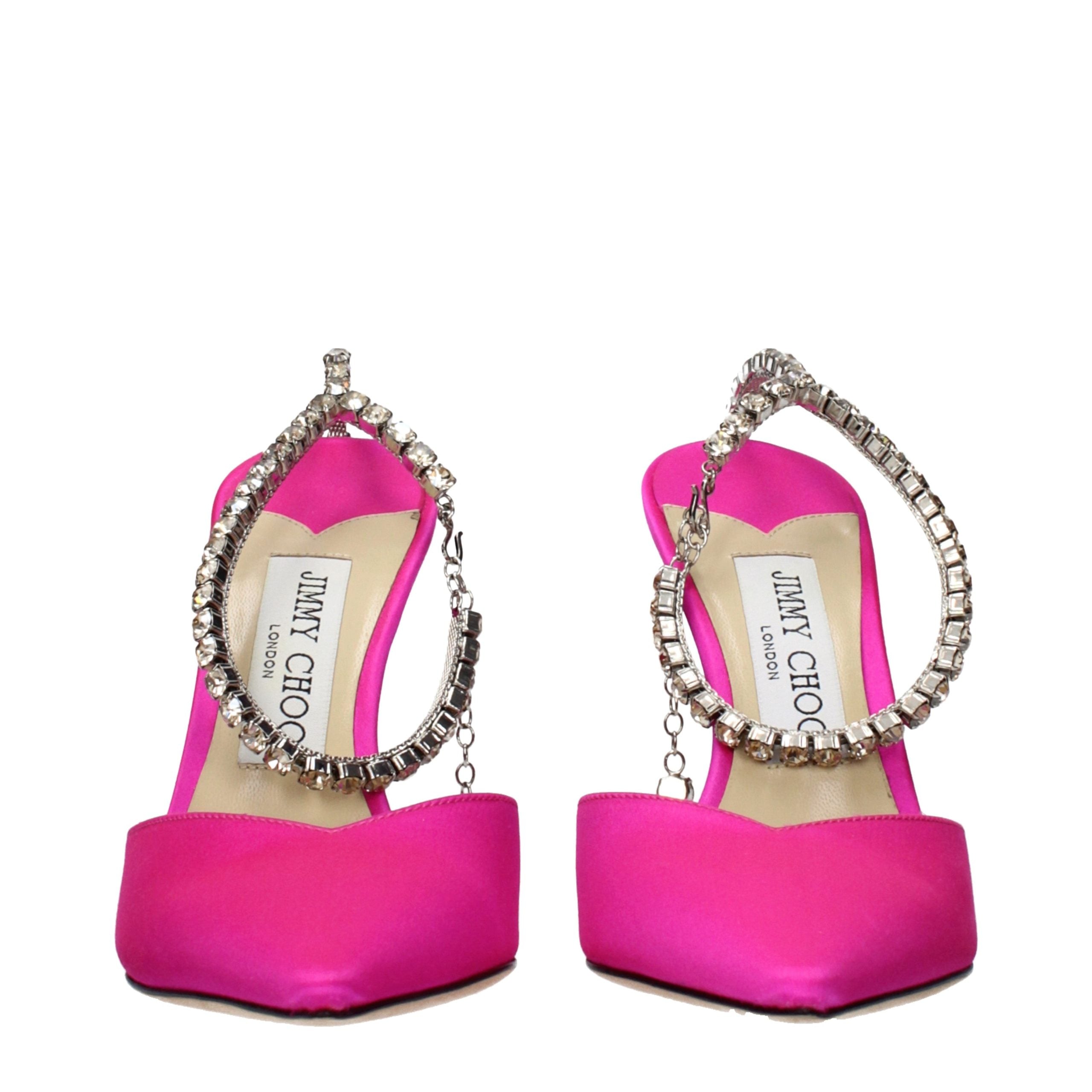 Jimmy Choo Pink Satin Stiletto Heel Sandals
