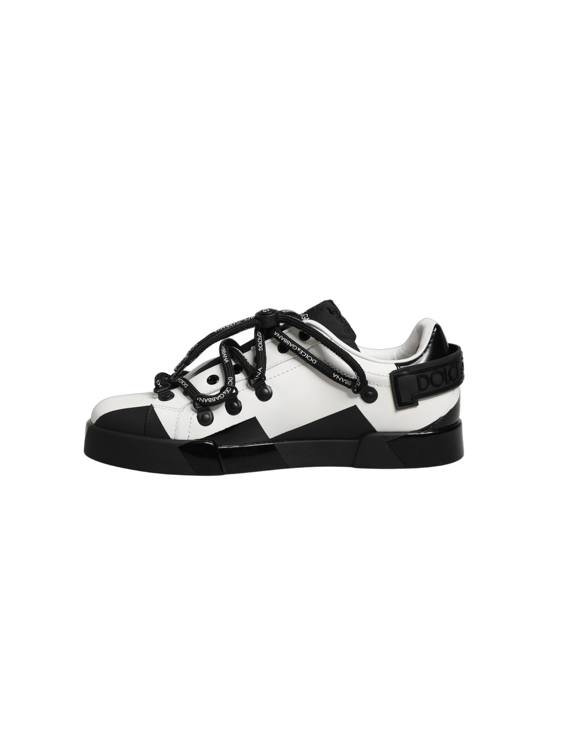 Dolce & Gabbana White Black DG Logo PORTOFINO Sneakers Shoes