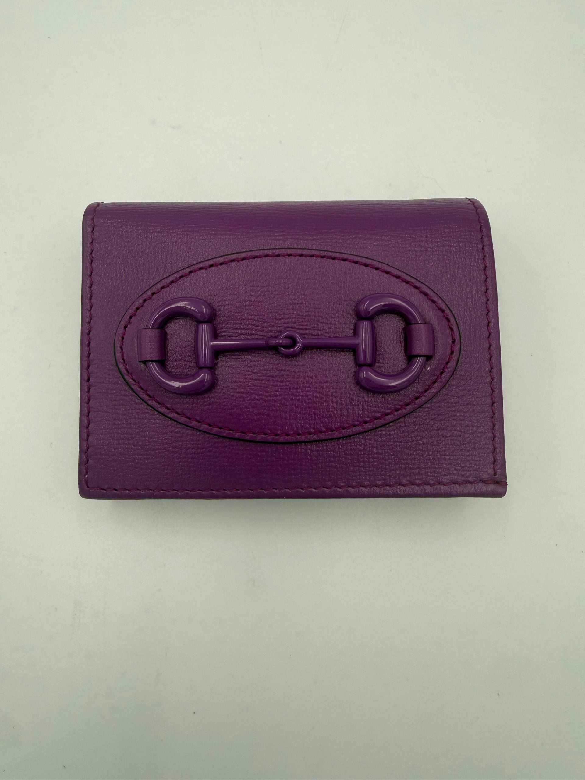 Gucci GUCCI HORSEBIT Purple Compact Wallet