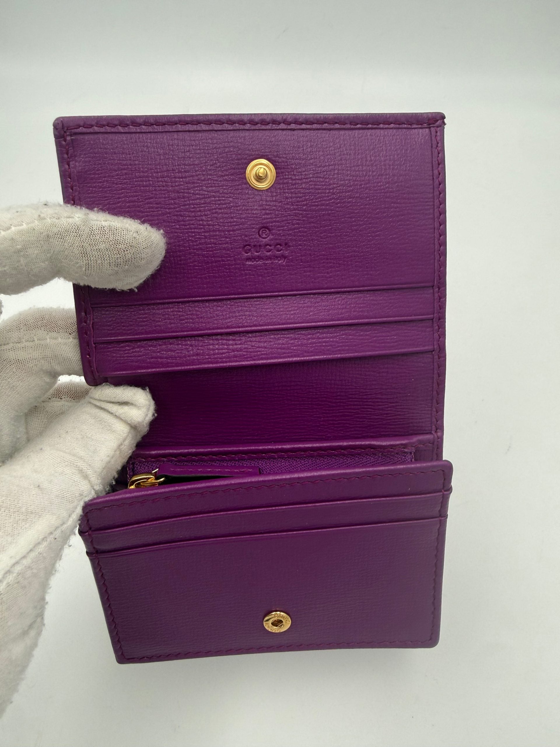 Gucci GUCCI HORSEBIT Purple Compact Wallet