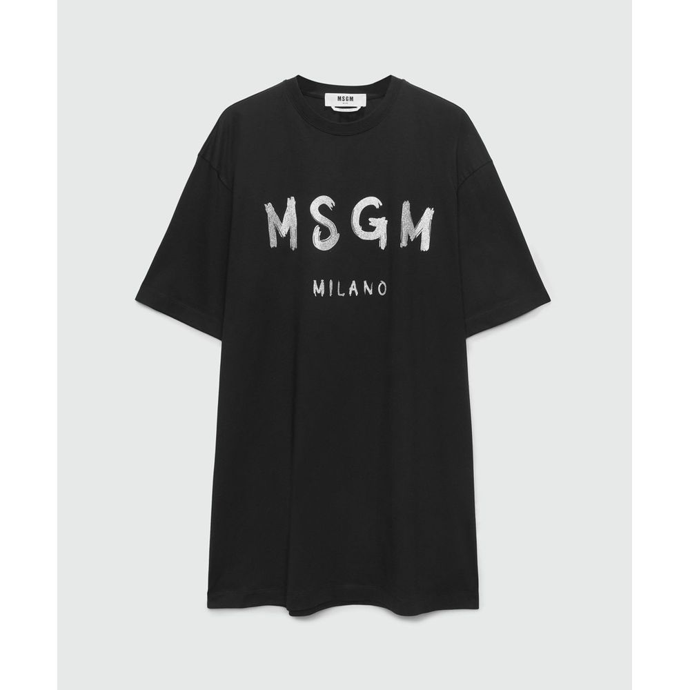 MSGM Black Cotton Casual Dress