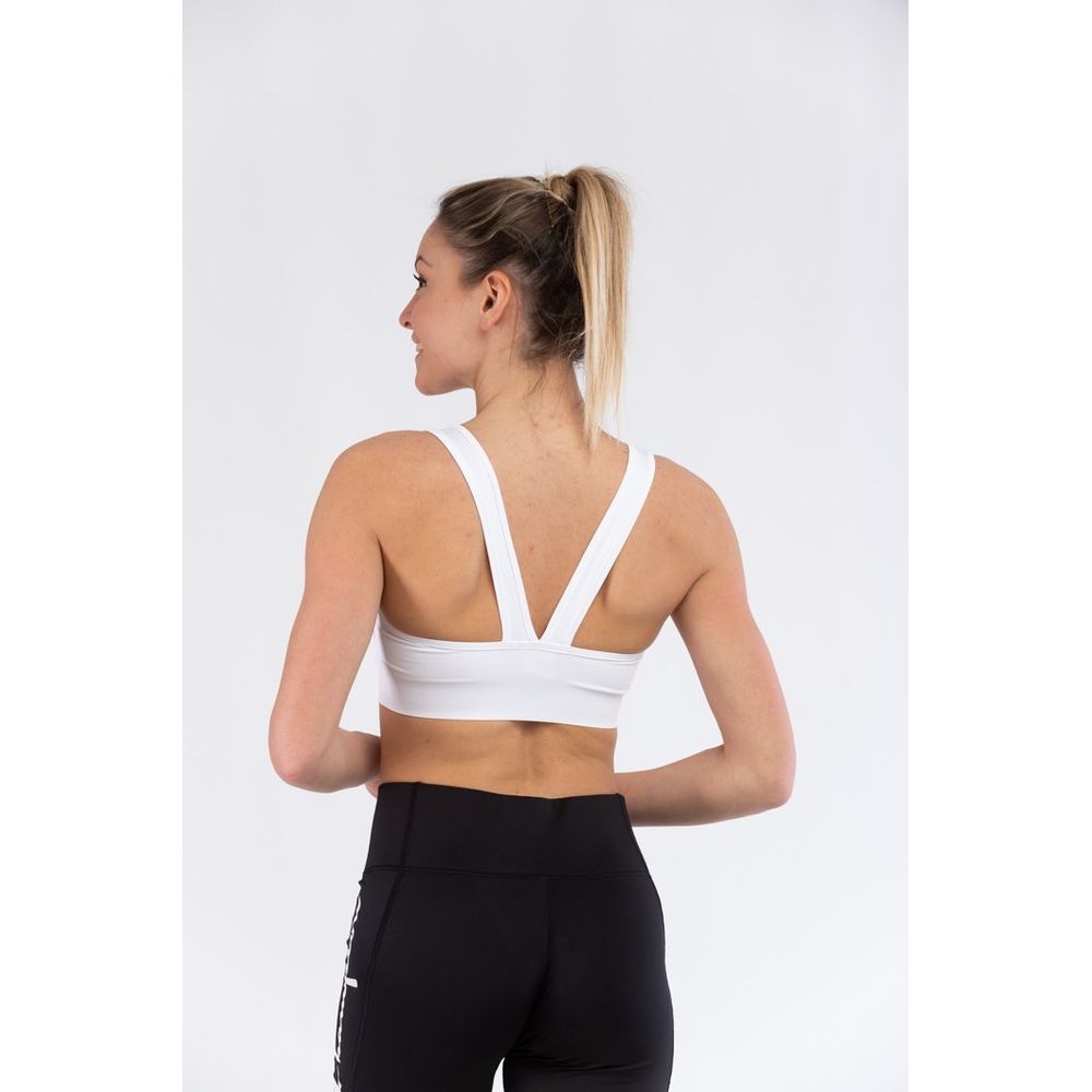 Champion White Polyester Sport Bra