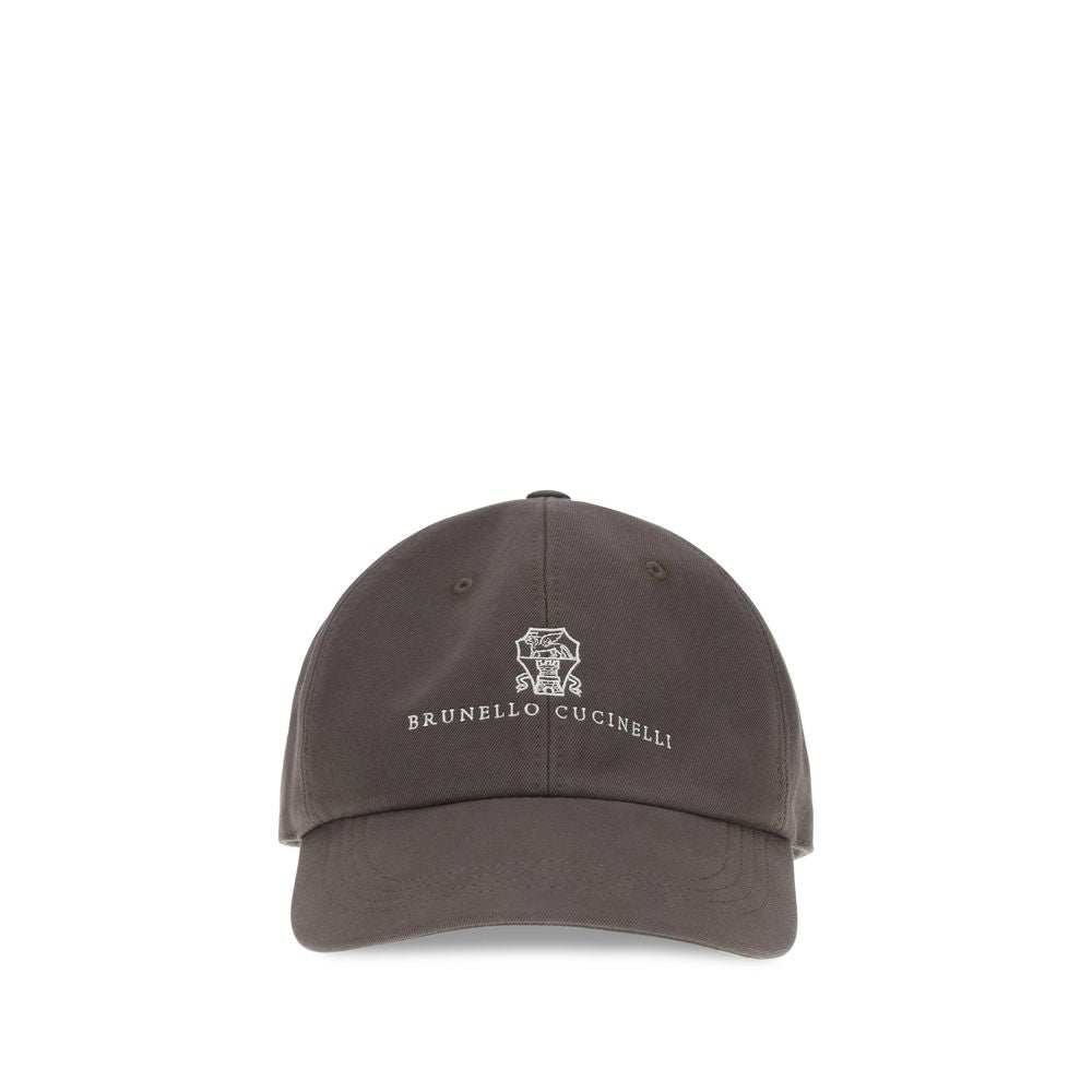 Brunello Cucinelli Brown Cotton Cap (Baseball Hat)