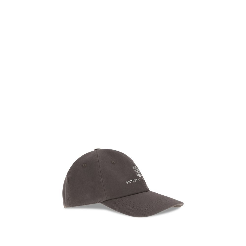 Brunello Cucinelli Brown Cotton Cap (Baseball Hat)