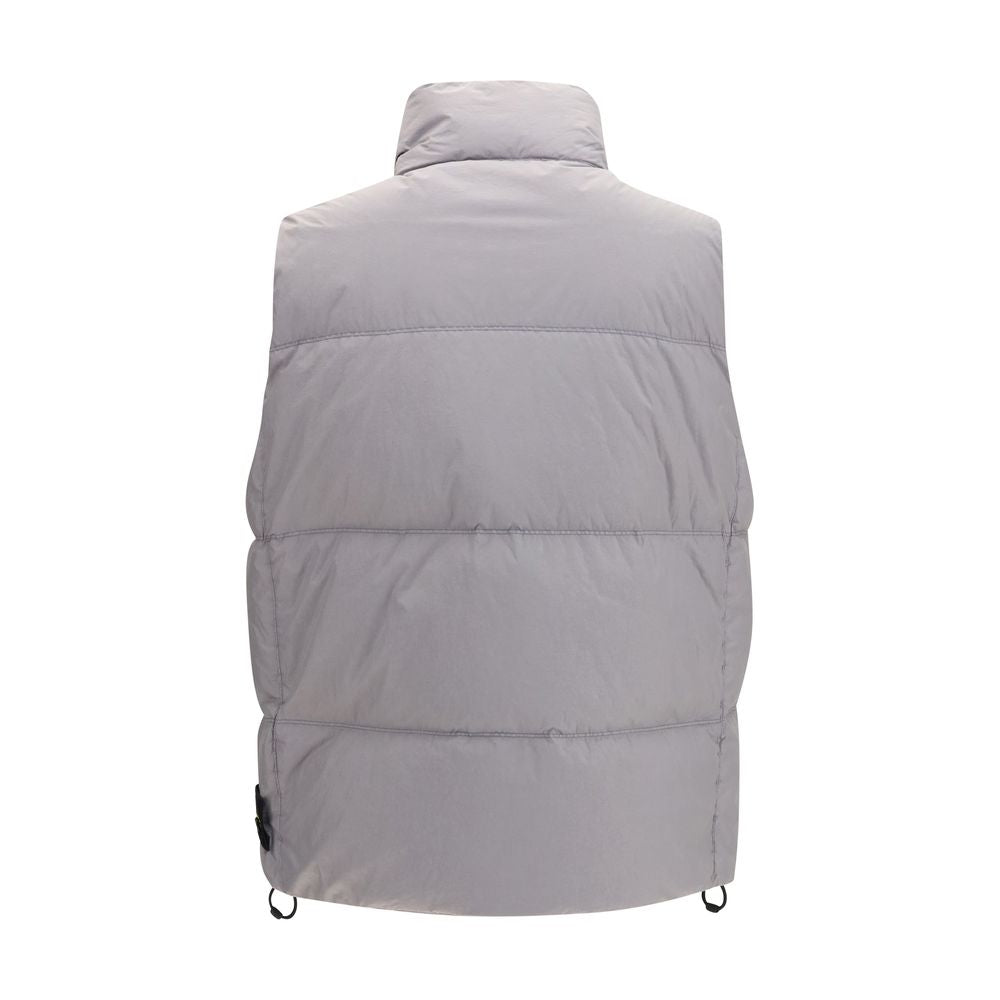 Stone Island Gray Goose Down Full-Length Jacket
