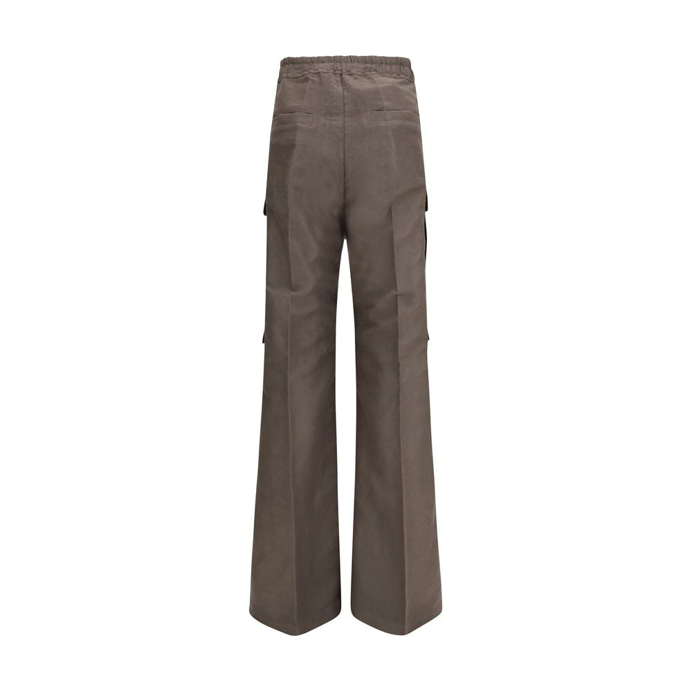 Rick Owens Gray Ramie Cargo Pants
