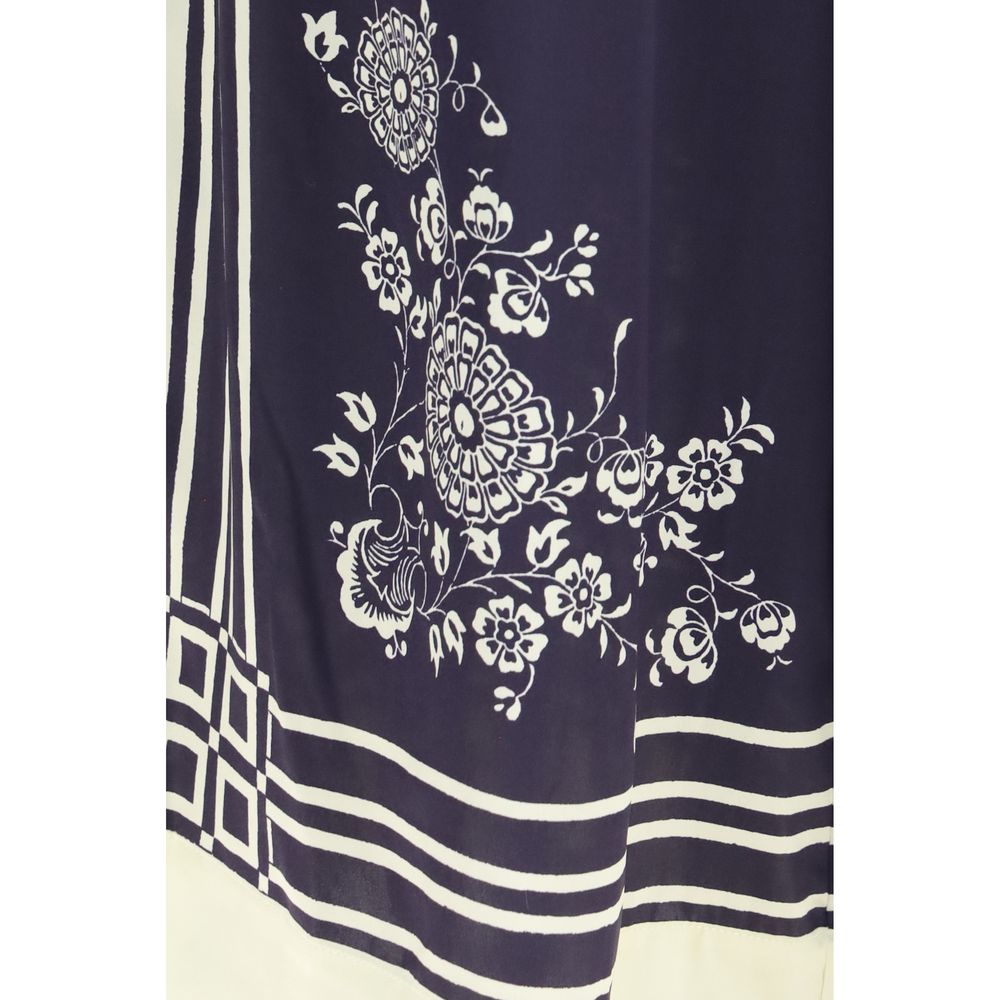 Alemais Blue Silk Casual Pants