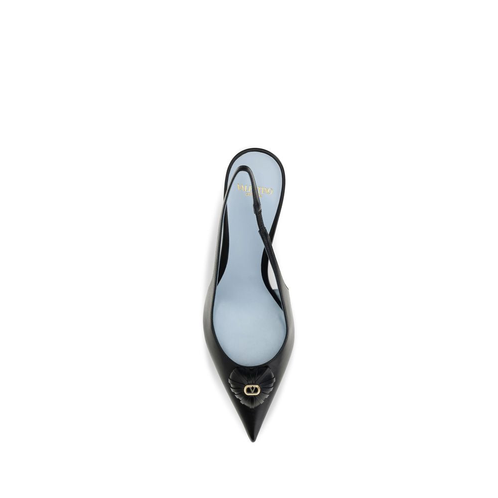 Valentino Garavani Black Calf Leather Bos Taurus High Heel Pumps