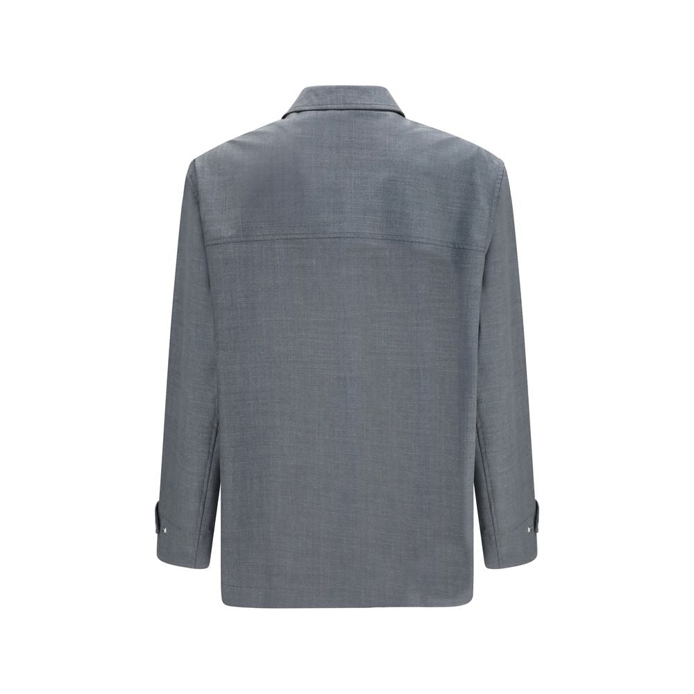 Brunello Cucinelli Gray Wool Oves Aries Full-Length Jacket