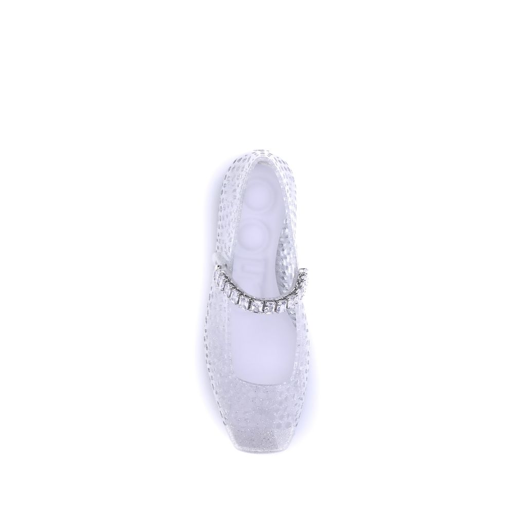 Jimmy Choo White Polyurethane Ballet Flats