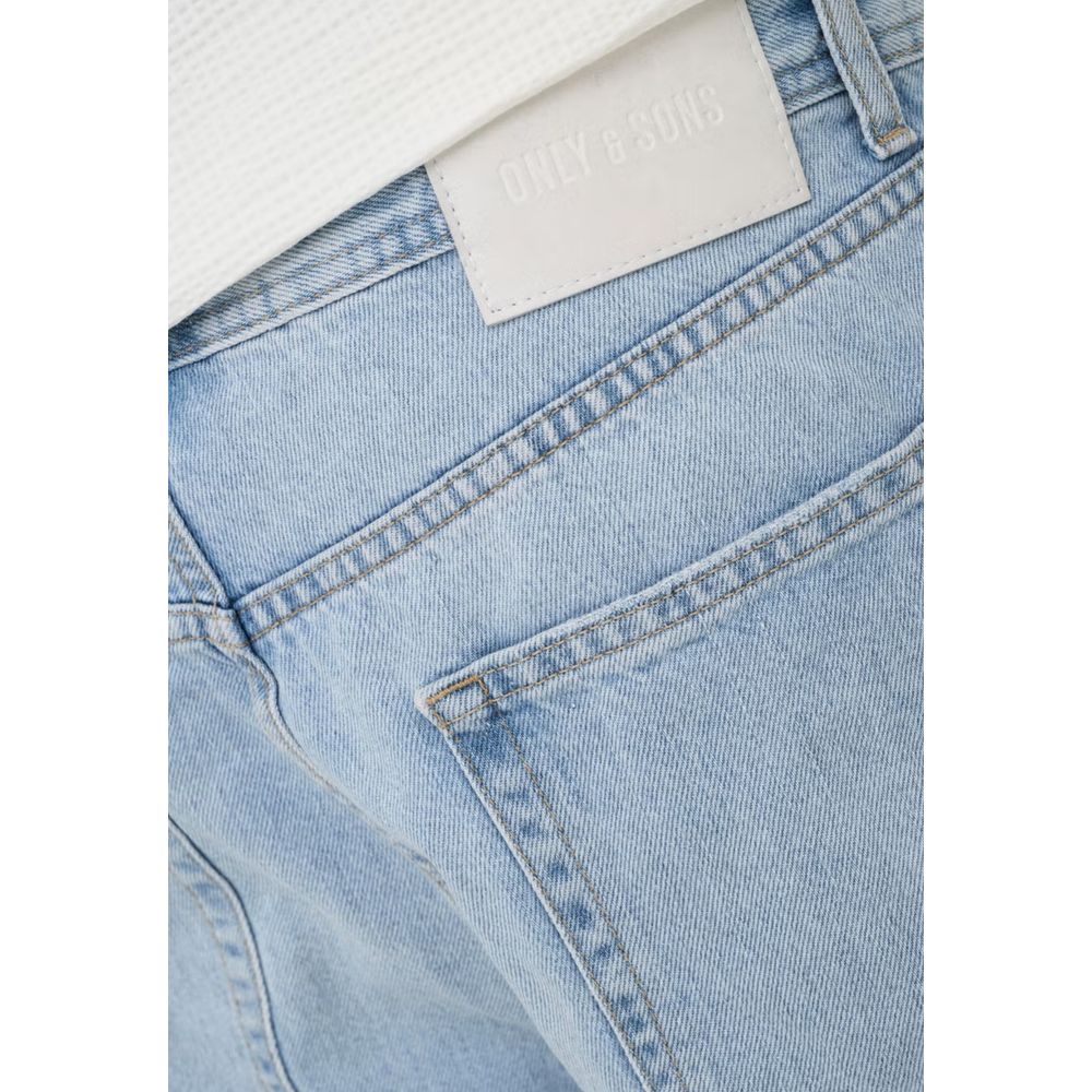 Only & Sons Light Blue Organic Cotton Bermuda Shorts