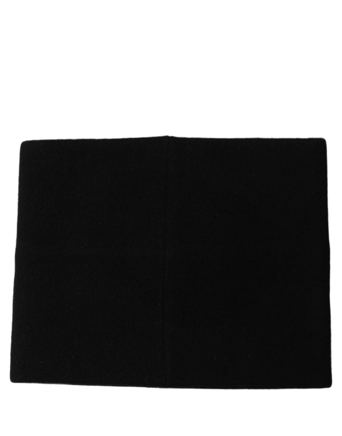 Dolce & Gabbana Black Cashmere Logo Plaque Neck Warmer Scarf