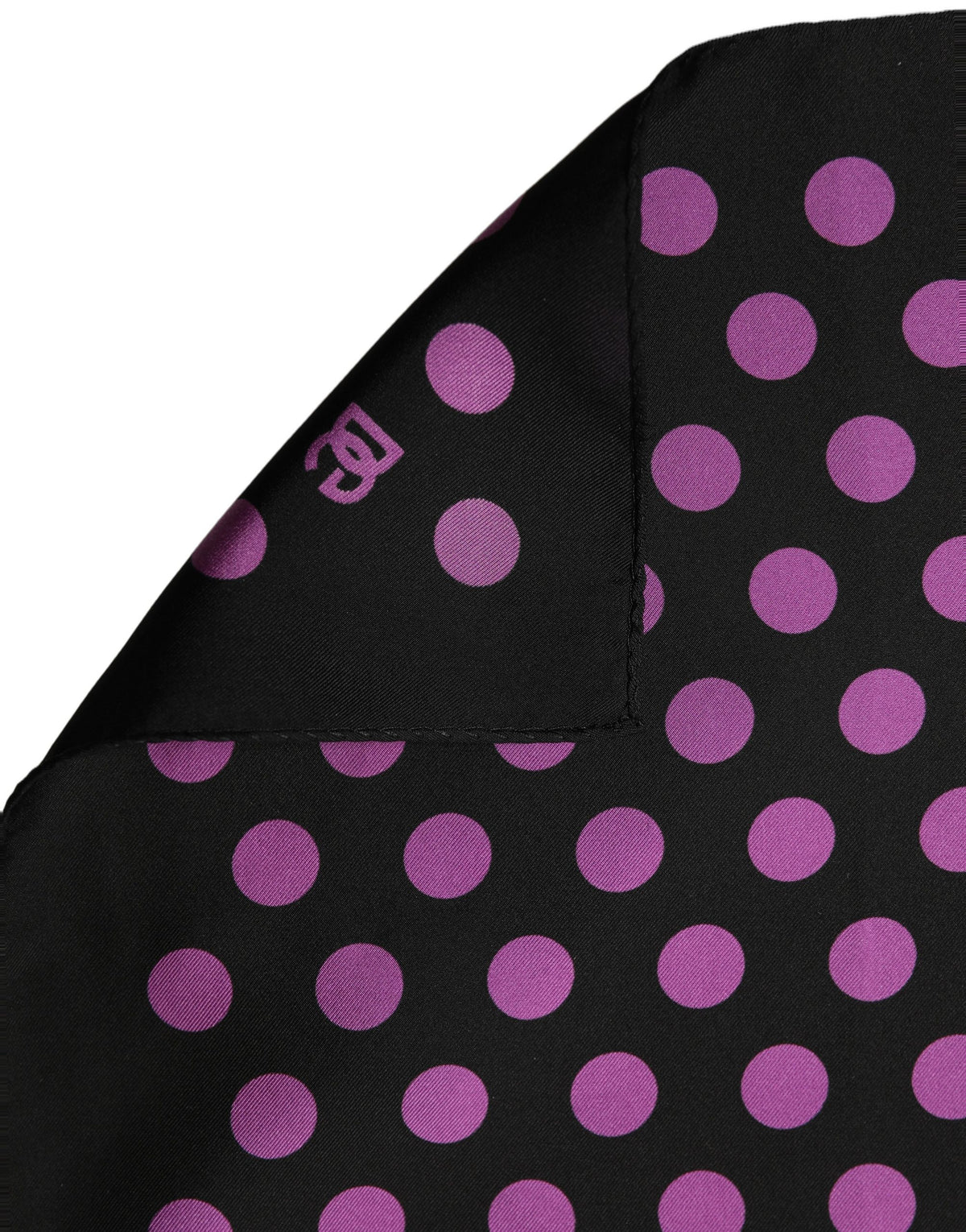 Dolce & Gabbana Purple Black Polka Dot Square Foulard Scarf