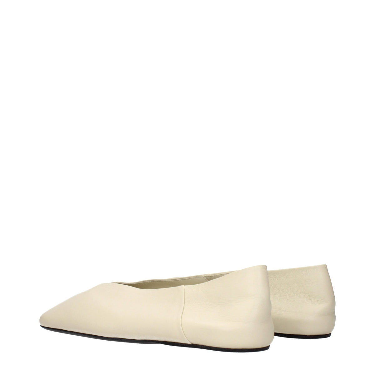 Jil Sander Beige Leather Ballet Flats
