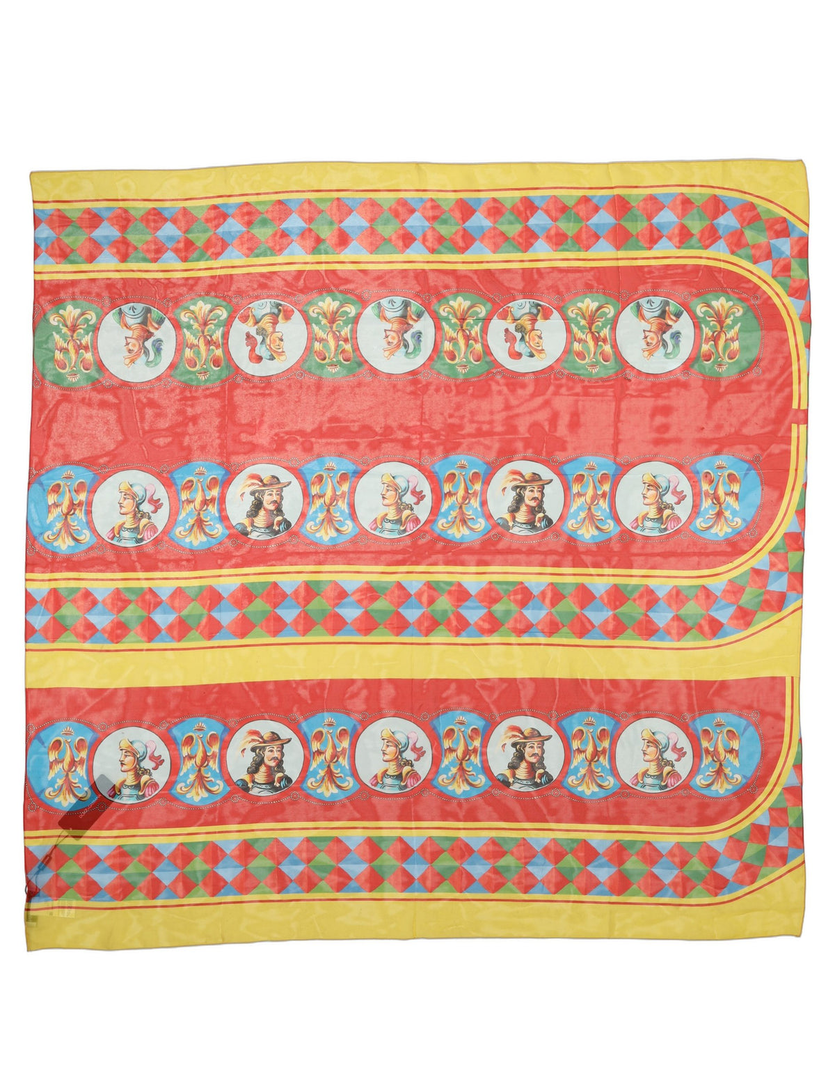 Dolce & Gabbana Multicolor Silk Carretto Print Foulard Scarf