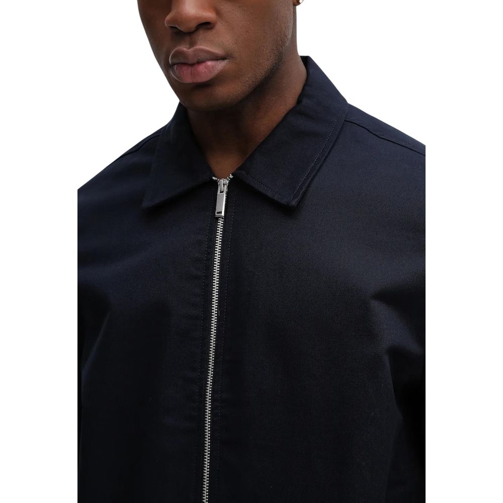 Calvin Klein Blue Cotton Full-Length Jacket