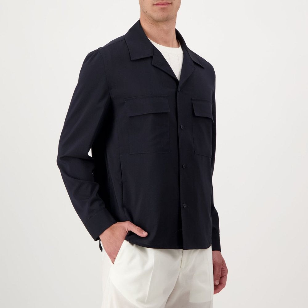 Autore Navy Blue Virgin Wool Jacket
