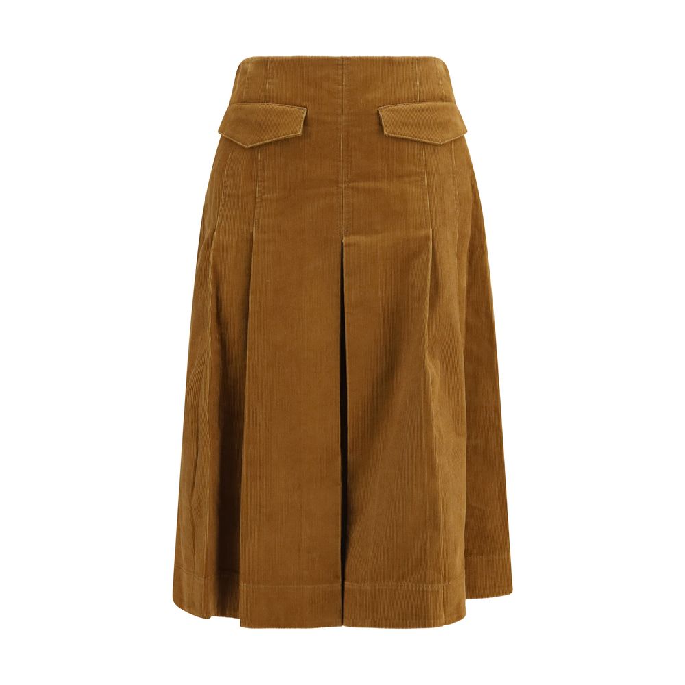 Tory Burch Brown Cotton Long Skirt