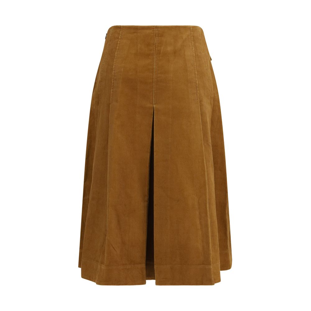 Tory Burch Brown Cotton Long Skirt