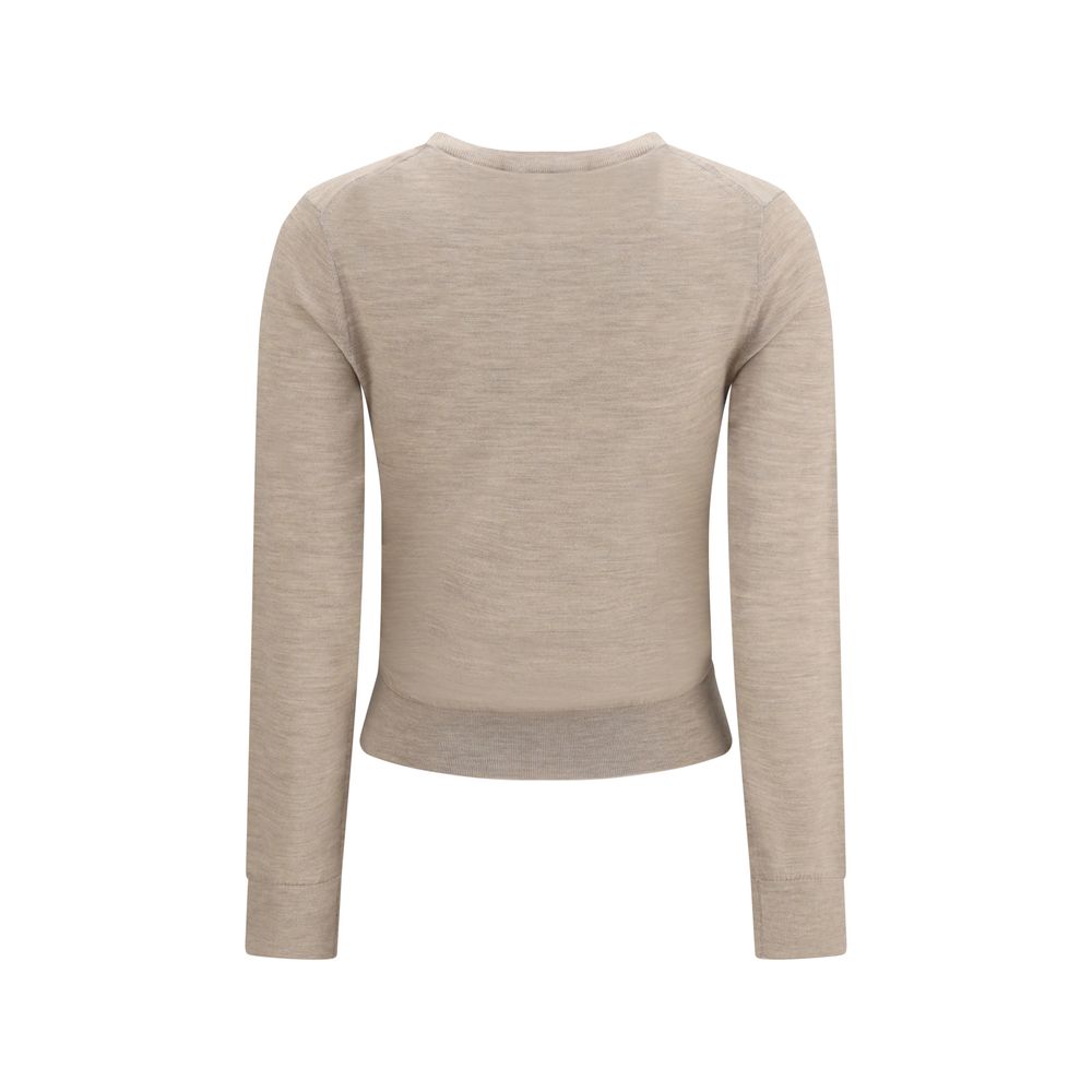 Tory Burch Beige Wool Oves Aries Sweatshirt