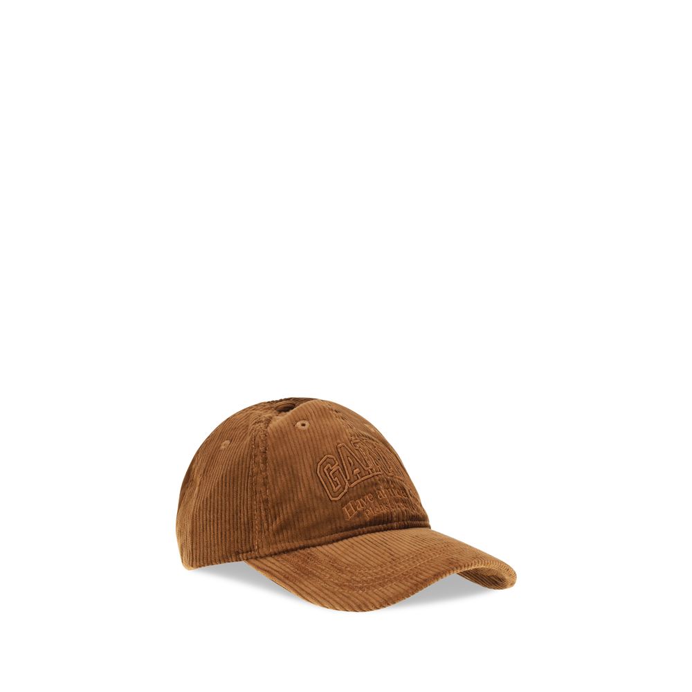 Ganni Brown Cotton Cap (Baseball Hat)