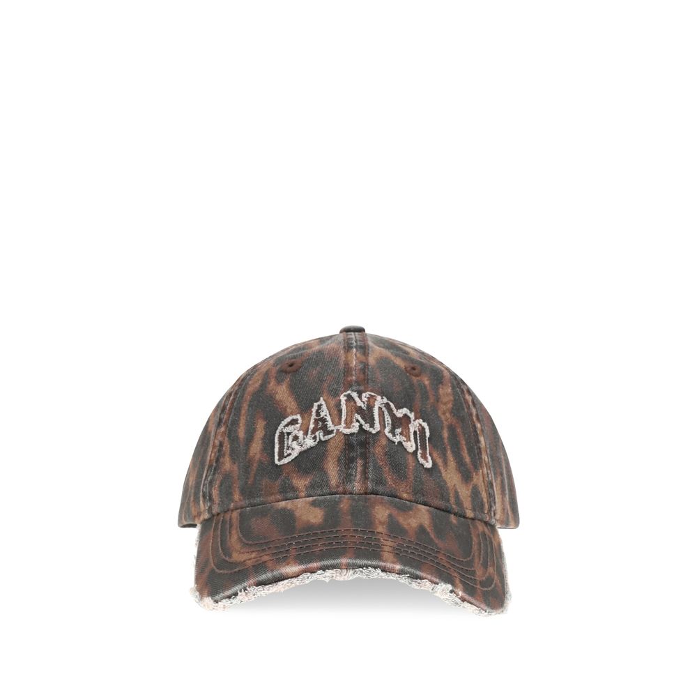 Ganni Brown Cotton Cap (Baseball Hat)