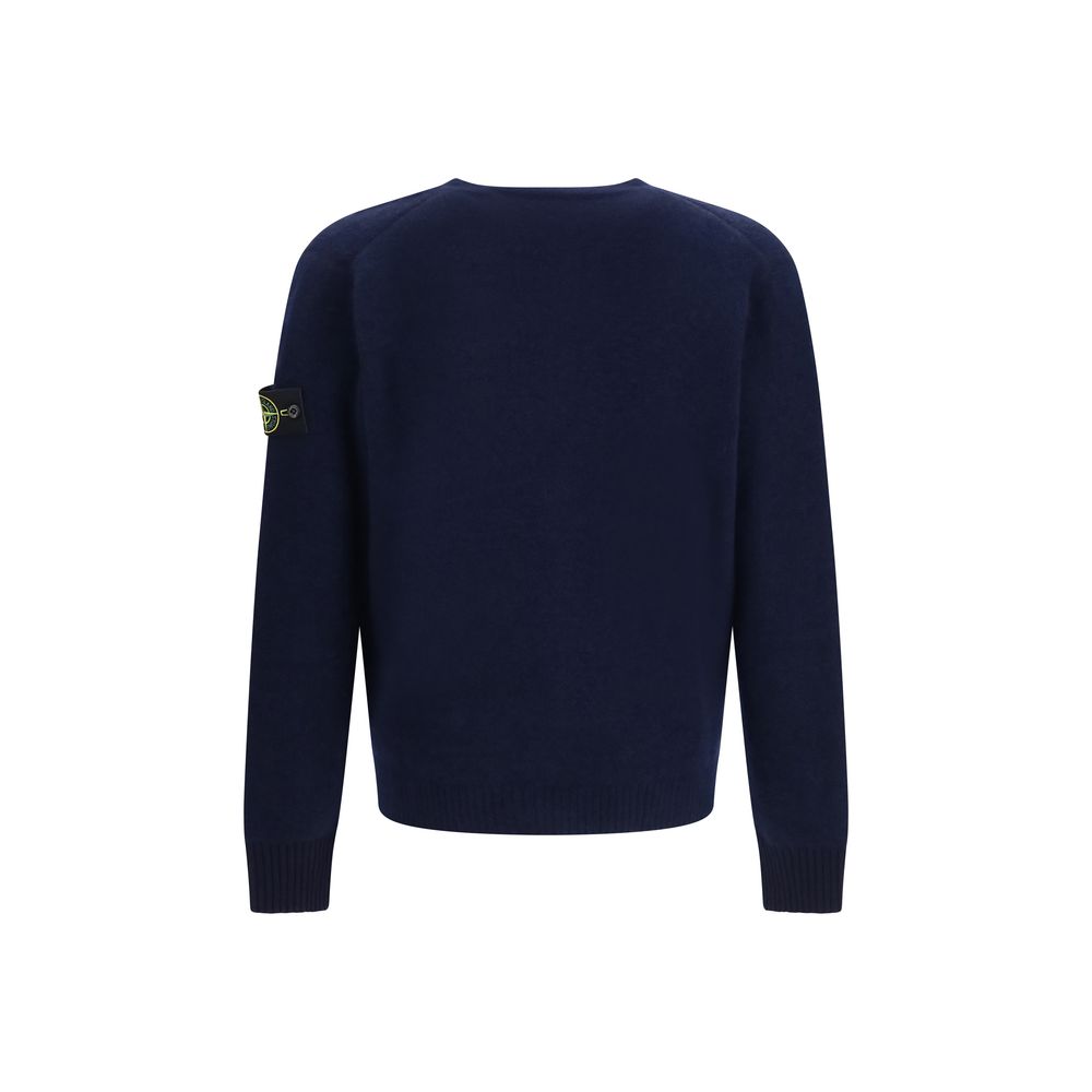 Stone Island Blue Alpaca Vicugna Pacos Cardigan