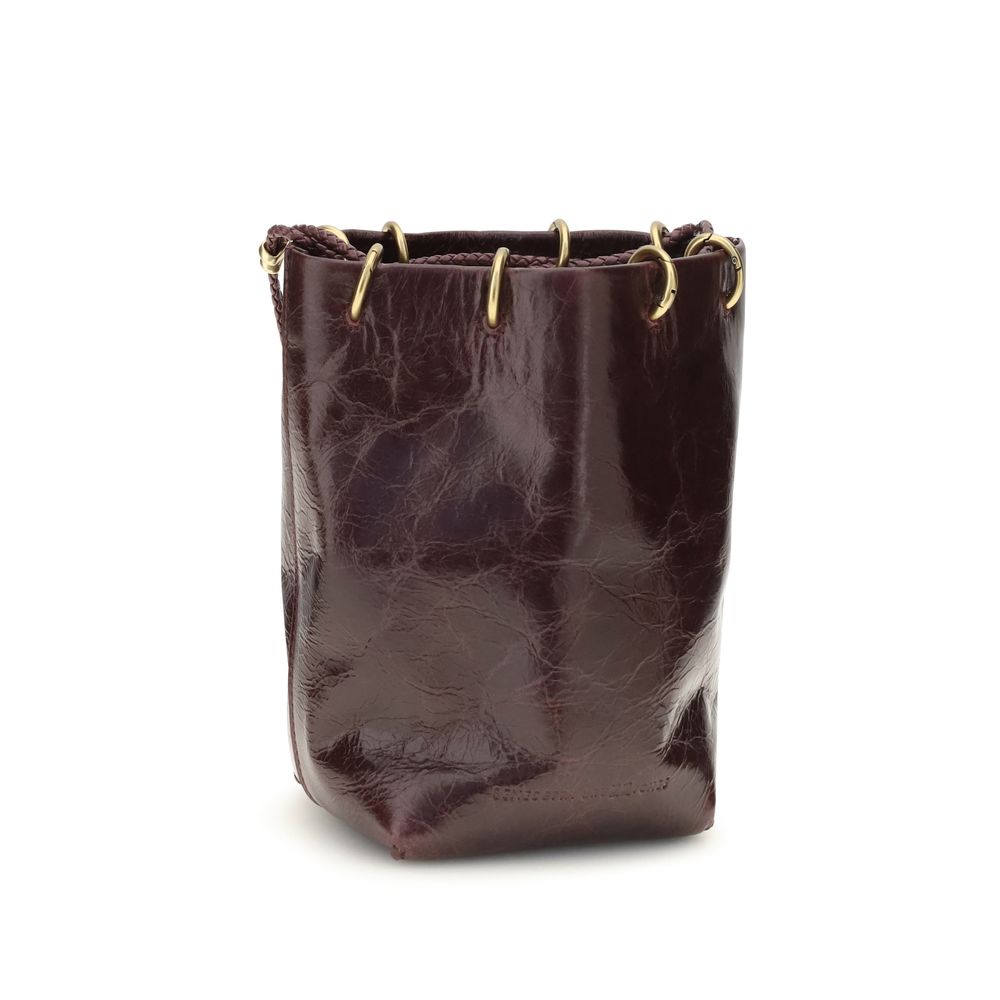 Benedetta Bruzziches Brown Calf Leather Bos Taurus Backet Bag