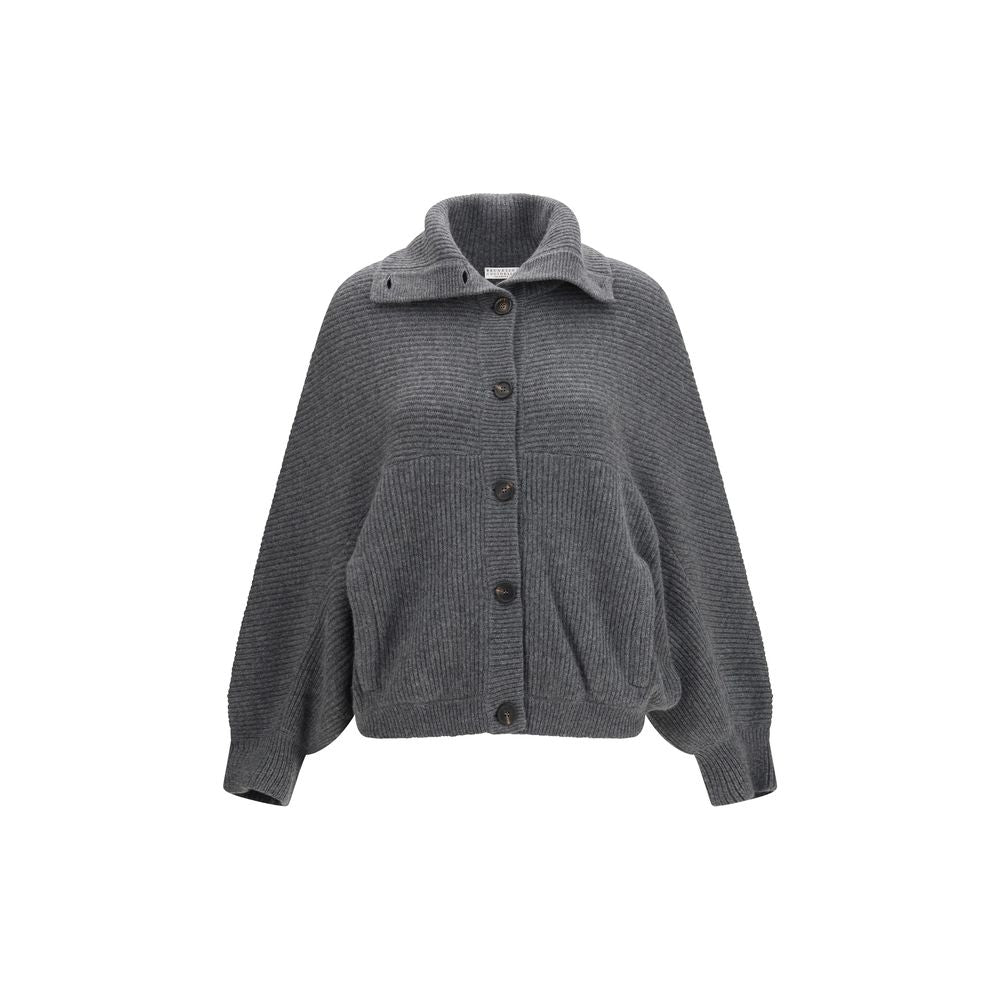 Brunello Cucinelli Gray Cashmere Cardigan