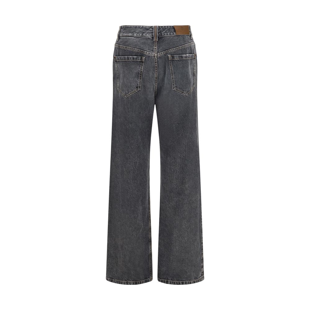 Brunello Cucinelli Gray Cotton Straight-Leg Jeans
