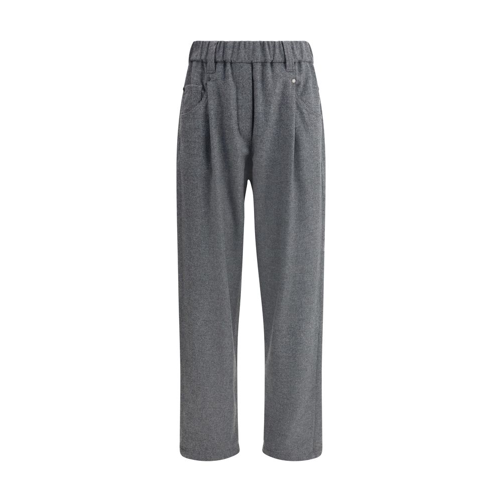 Brunello Cucinelli Gray Wool Casual Pants