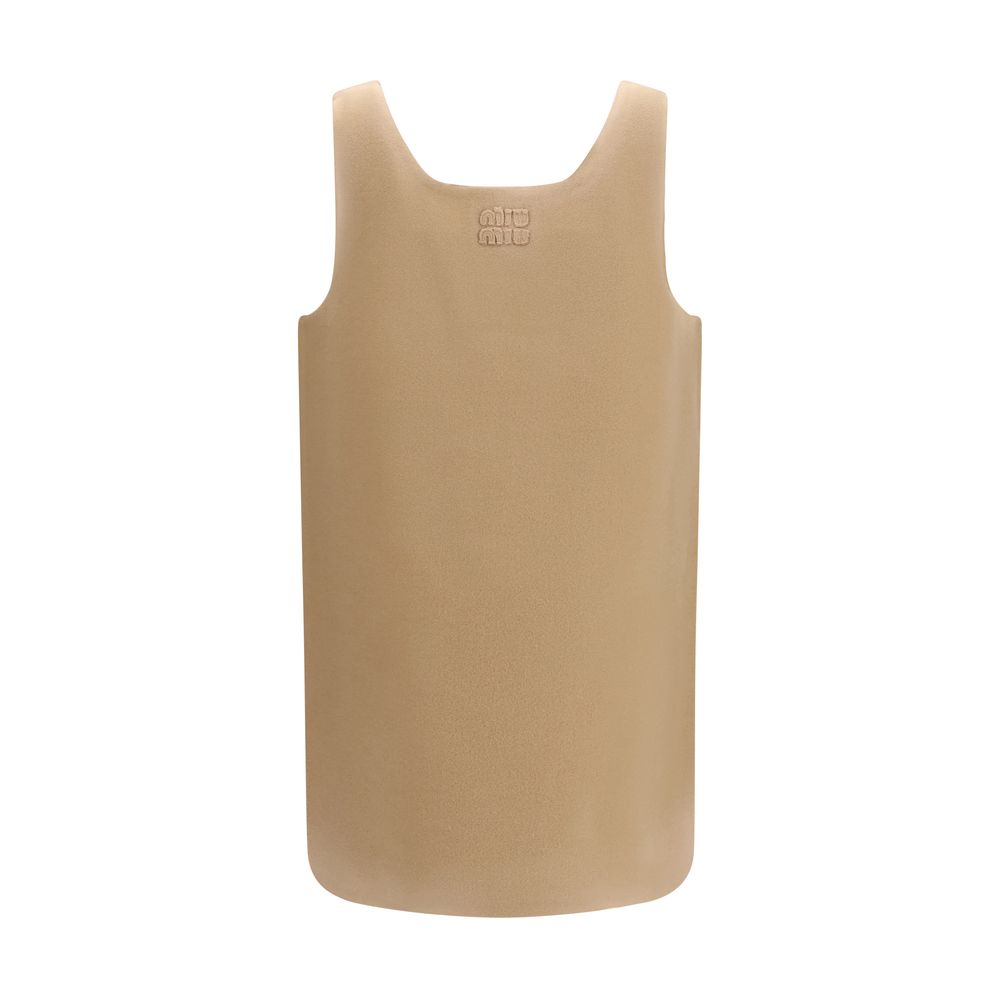 Miu Miu Beige Wool Oves Aries Casual Dress