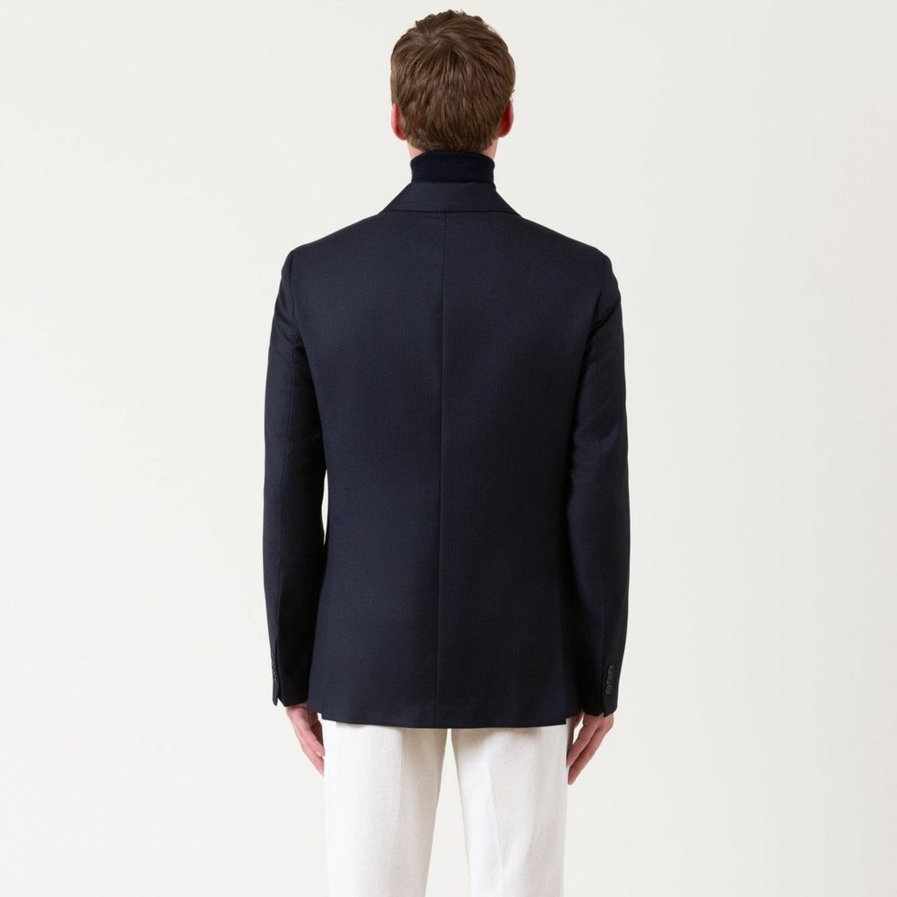 Autore Blue Wool Full-Length Jacket