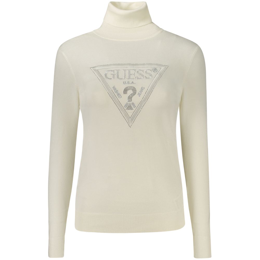 Guess Jeans White Viscose Turtleneck