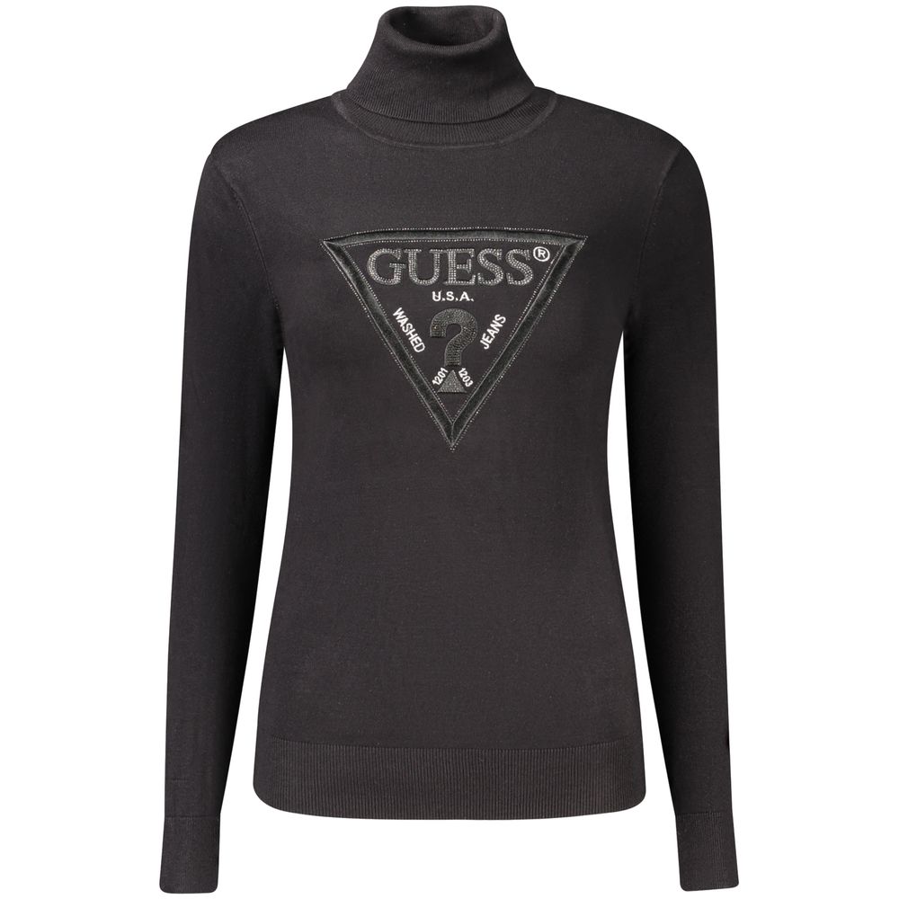 Guess Jeans Black Viscose Turtleneck