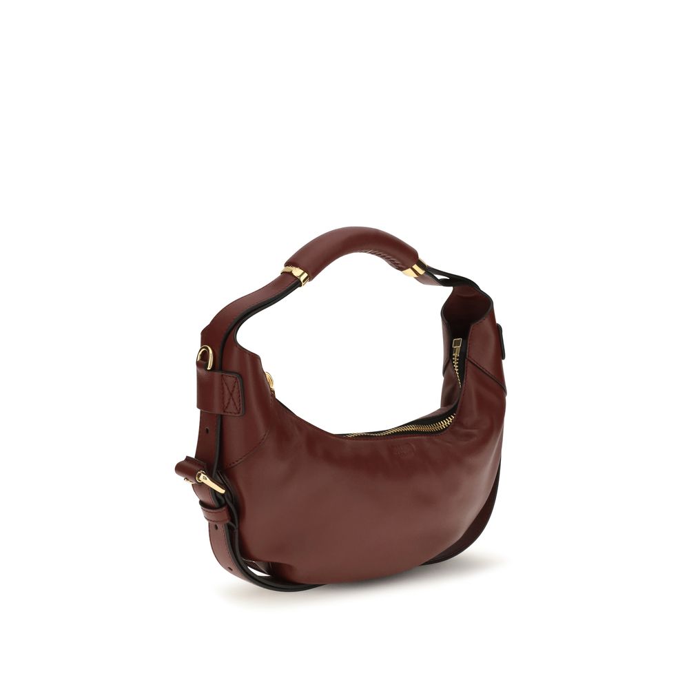 Moschino Bordeaux Calf Leather Bos Taurus Shoulder Bag