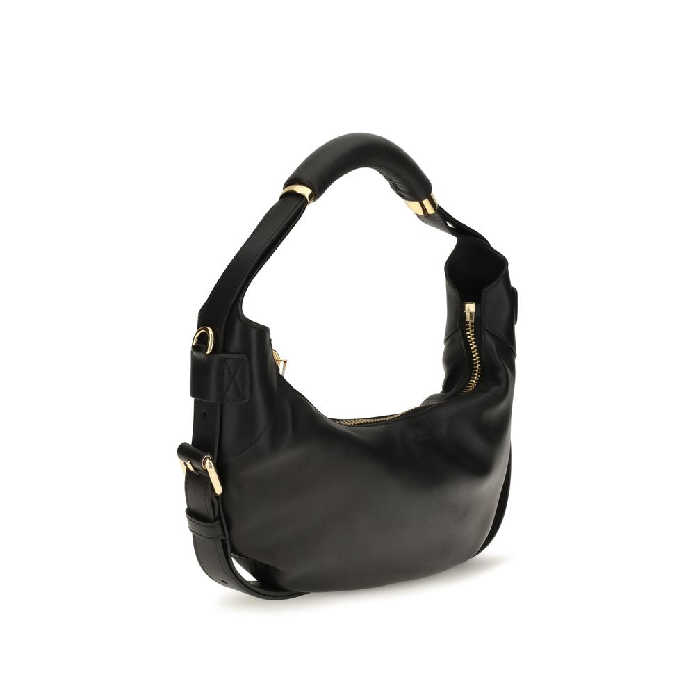 Moschino Black Calf Leather Bos Taurus Shoulder Bag