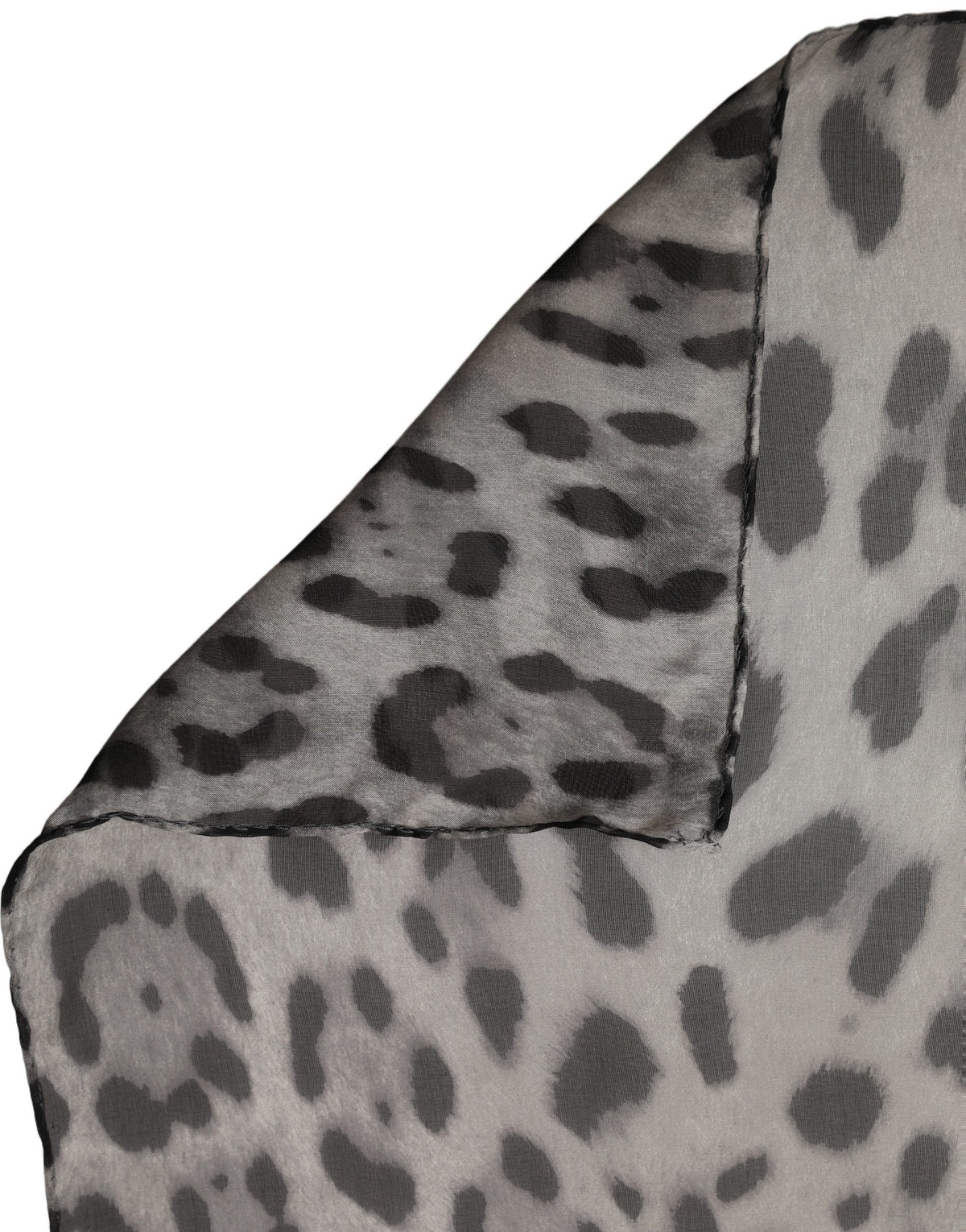 Dolce & Gabbana Gray Leopard Print Silk Square Foulard Scarf