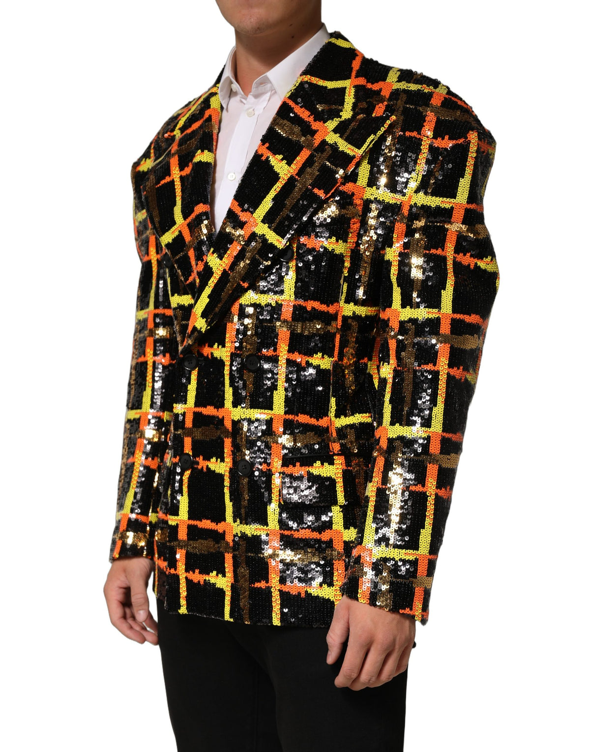 Dolce & Gabbana Multicolor Sequin Embellished Double Breasted Jacket