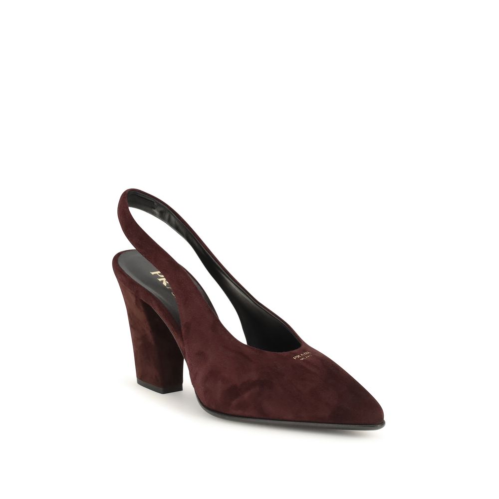 Prada Bordeaux Calf Leather Bos Taurus High Heel Pumps