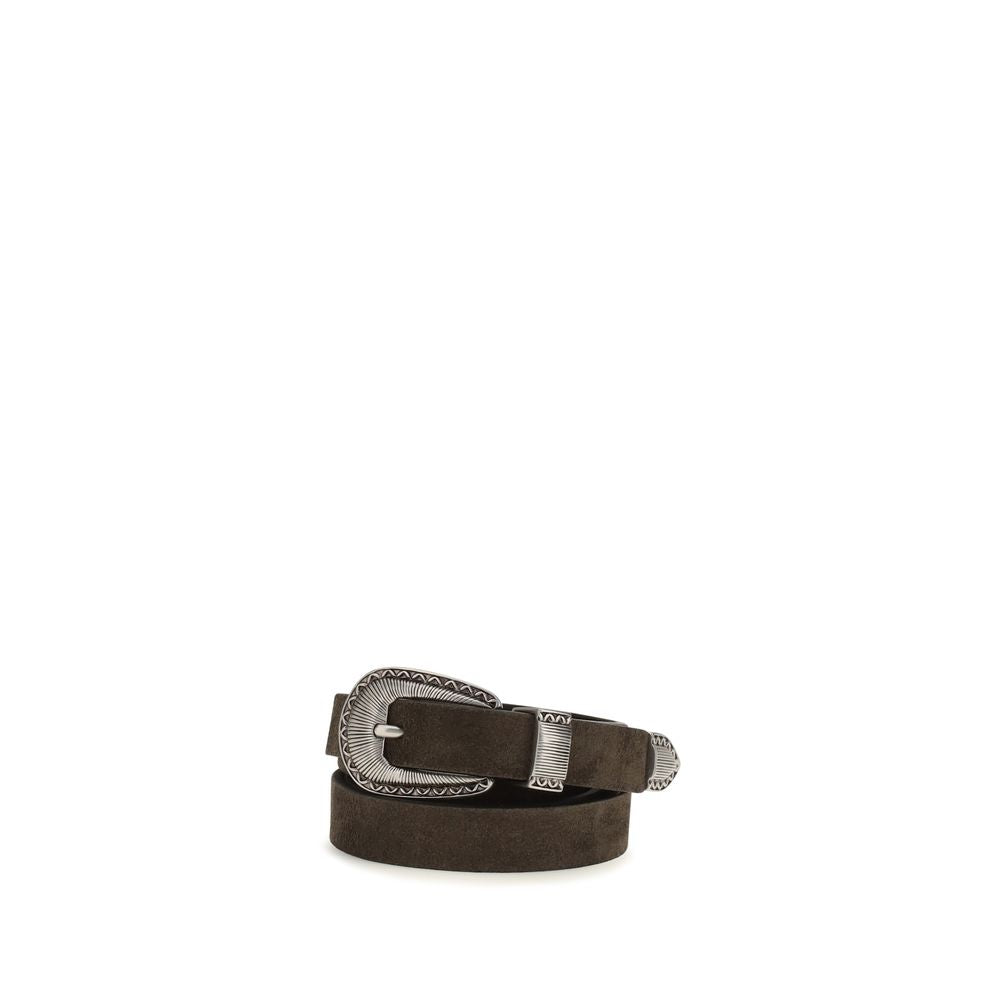 Brunello Cucinelli Brown Suede Leather Belt